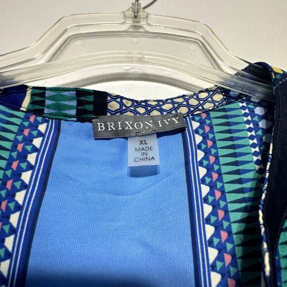Brixon Ivy Tank Top Blouse Blue Black Loose Flowy Fit Button Up Woman sz XL - Picture 4 of 7